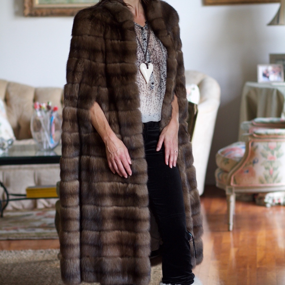 Cstm Russian Sable Mink Fur Cape Coat Ben ThylanNY